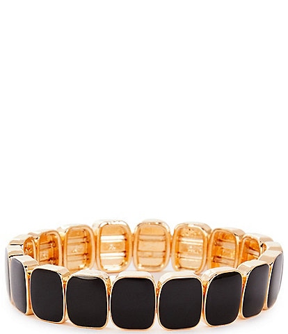 Dillard's Jet Squares Enamel Stretch Bracelet