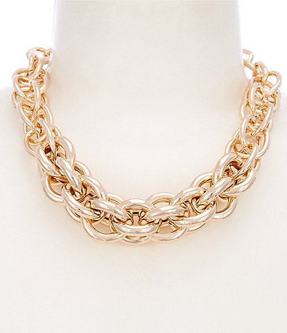 Dillard's Large Oval Link Chain Interlinked Collar Necklace