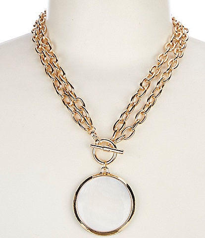 Dillard's Large Round Short Pendant Necklace