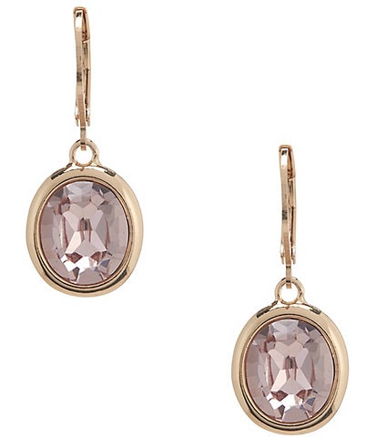 Dillard's Light Peach Oval Stone Drop Earrings