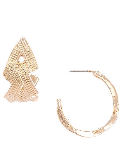 Dillard's Line Textured V Link Hoop Earrings