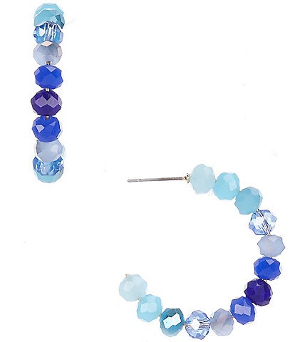Dillard's Marina Blue Multi Bead Hoop Earrings