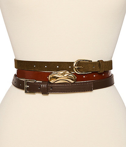 Dillard's Mixed 3 For 1 Belt Set