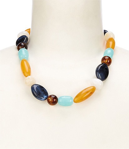 Dillard's Multi Shape Color Beaded Short Strand Collar Necklace