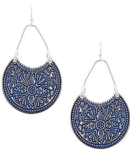 Dillard's Multi Texture Metal Drop Earrings