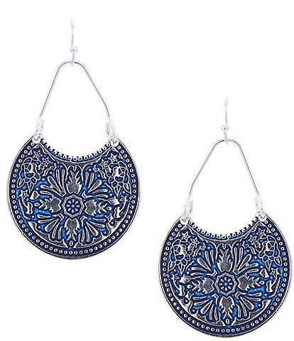 Dillard's Multi Texture Metal Drop Earrings