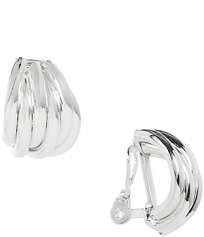 Dillard's Multi Tube Cluster Clip Stud Earrings
