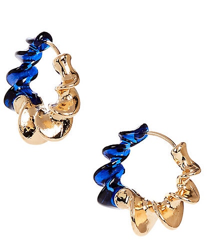 Dillard's Navy Twist Hoop Earrings