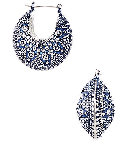 Dillard's Navy Wash Textured Concaved Hoop Earrings