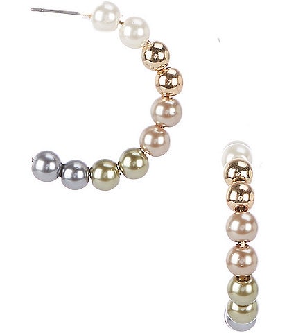 Dillard's Ombre Pearls Hoop Earrings