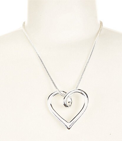 Dillard's Open Heart Short Pendant Necklace