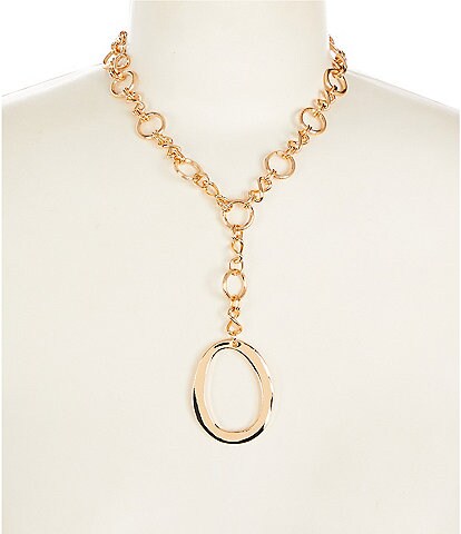 Dillard's Open Oval Chain Y Necklace