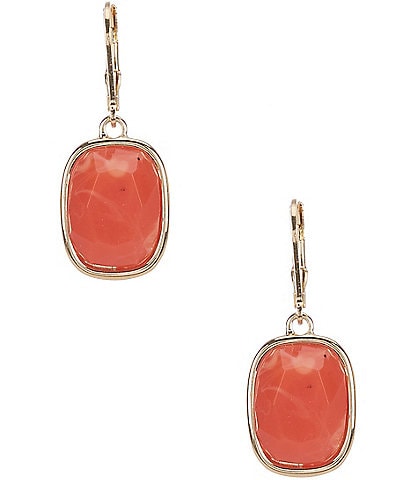 Dillard's Orange Faceted Resin Cab Drop Earrings