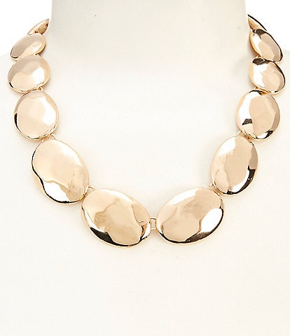 Dillard's Organic Oval Wobbly Metal Collar Necklace