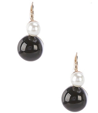 Dillard's Pearl & Jet Resin Cab Drop Earrings
