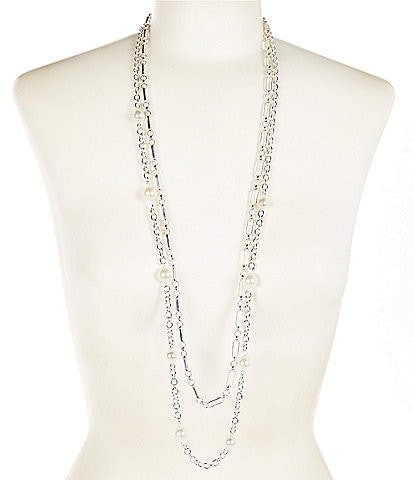 Dillard's Pearl Accented Long Strand Necklace