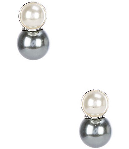 Dillard's Pearl Cab & Grey Pearl Drop Earrings