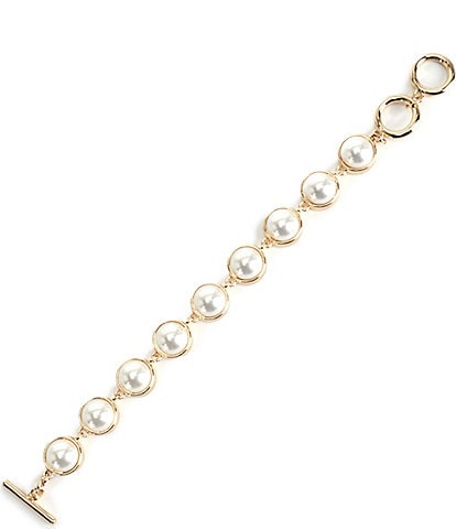 Dillard's Pearl Cab Round Metal Line Bracelet