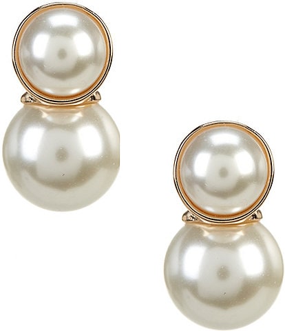 Dillard's Pearl Cab Stud Round Pearl Drop Earrings