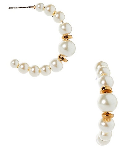 Dillard's Pearl Hoop Earrings