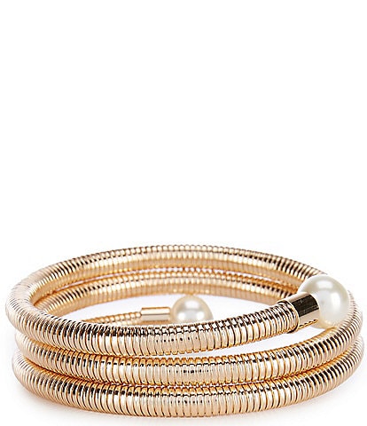 Dillard's Pearl Omega Chain Coil Bracelet