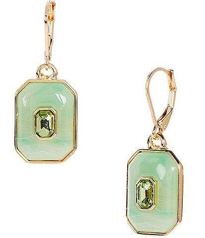 Dillard's Peridot Stone Resin Octagon Drop Earrings
