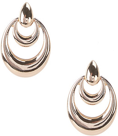 Dillard's Polished Double Oval Metal Door Knocker Drop Earrings