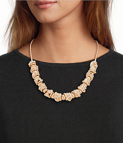 Dillard's Polished Metal Knot Frontal Short Necklace
