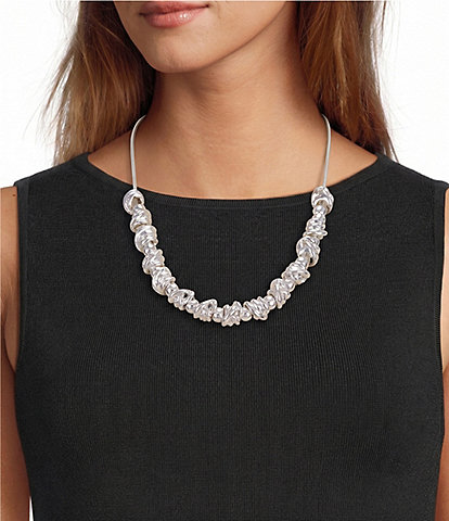 Dillard's Polished Metal Knot Frontal Short Multi Strand Necklace