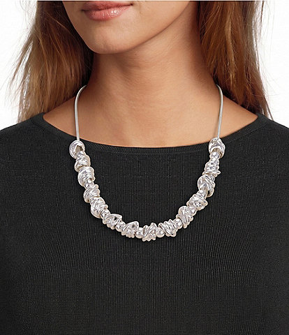 Dillard's Polished Metal Knot Frontal Short Necklace