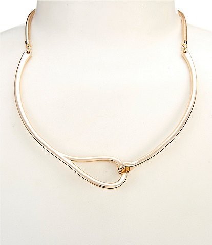 Dillard's Polished Metal Loop Collar Short Collar Necklace