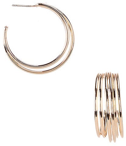 Dillard's Polished Multi Wire Hoop Earrings
