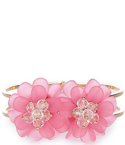 Dillard's Rosalie Pink Flower Cuff Statement Bracelet