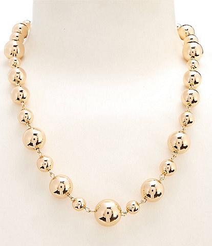 Dillard's Shiny Beads Linked Short Pendant Necklace