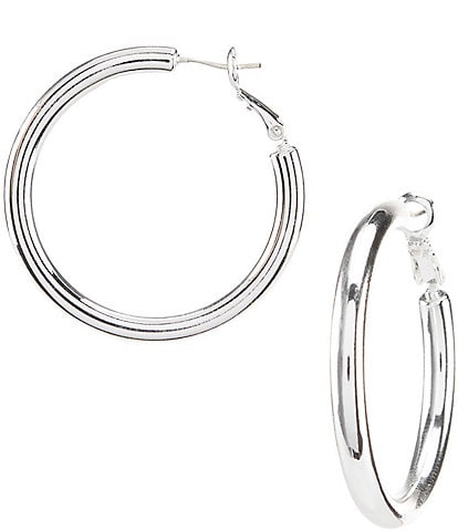 Dillard's Tailored Thick Wire Hoop Sensitive Earrings