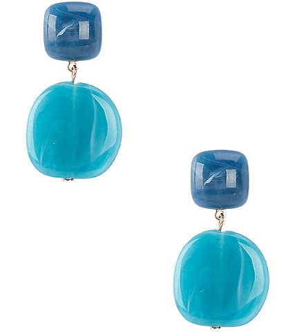 Dillard's Teal Double Drop Earrings