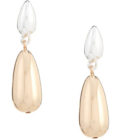 Dillard's Teardrop Metal Stud Bead Drop Earrings