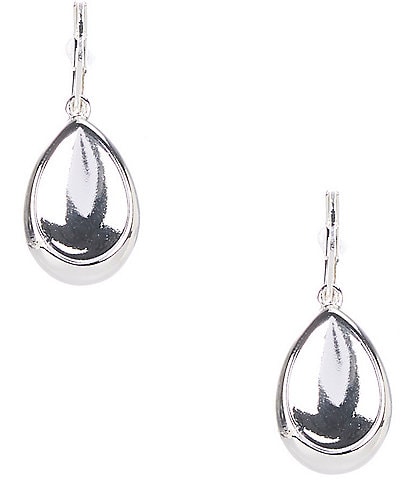 Dillard's Teardrop Puffy Scuplted Metal Drop Earrings
