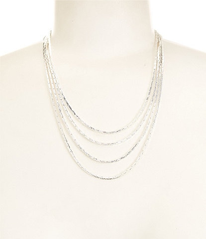 Dillard's Textured 4 Row Chain Necklace
