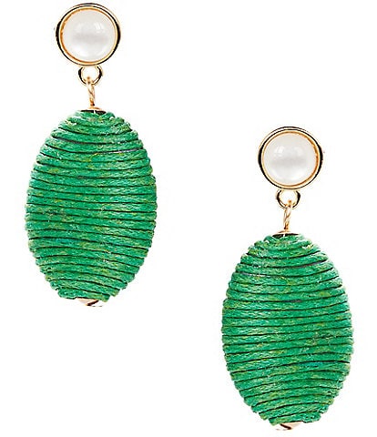 Dillard's Thread Wrapped Green Drop Earrings
