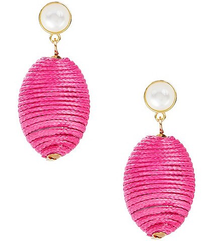 Dillard's Thread Wrapped Pink Drop Earrings