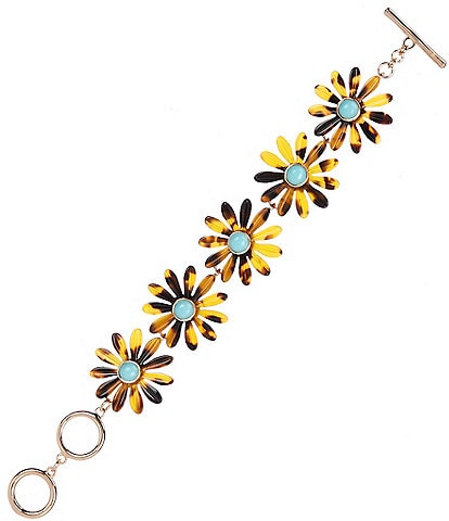Dillard's Tortoise Acrylic Flower Line Bracelet