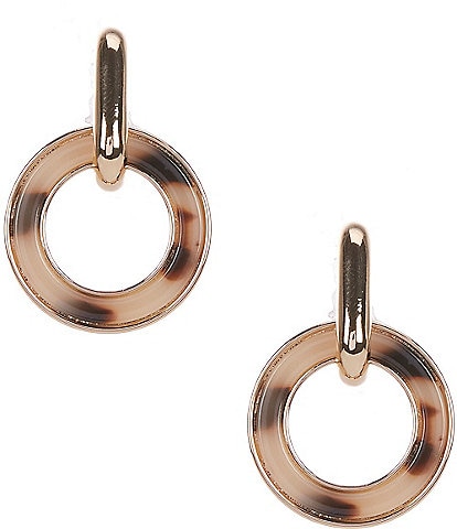 Dillard's Tortoise Doorknocker Drop Earrings