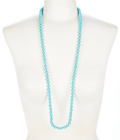 Dillard's Turquoise Beaded Long Strand Necklace
