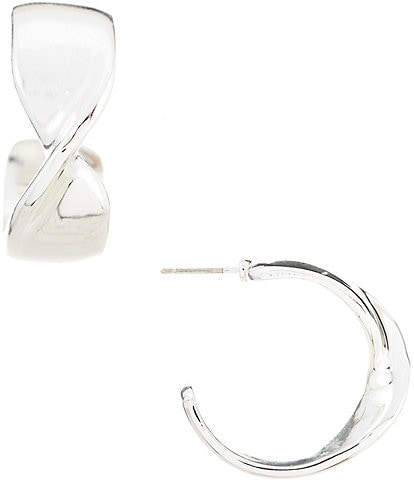 Dillard's Twisted Polished Metal Hoop Earrings