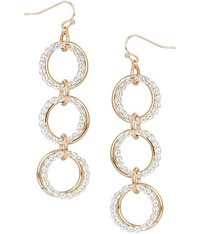 Dillard's Two Tone Link Drop Earrings