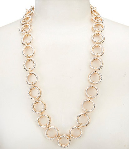 Dillard's Two Tone Link Short Multi-Strand Necklace
