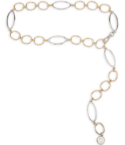 Dillard's Two Tone Oval & Circle Chain Belt