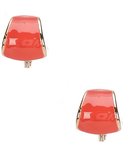 Dillard's Wide Red Epoxy Clip Earrings