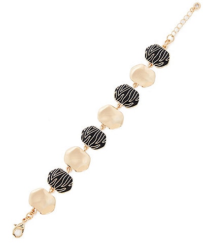 Dillard's Zebra Enamel Disc Line Bracelet
